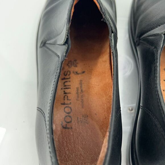 Footprint by Birkenstock Loafers Women's Size 37 6 Narrow Black Leather Shoes - Picture 8 of 14